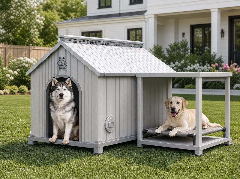 FERNSTEAD Den DH05 insulated outdoor dog house with covered porch